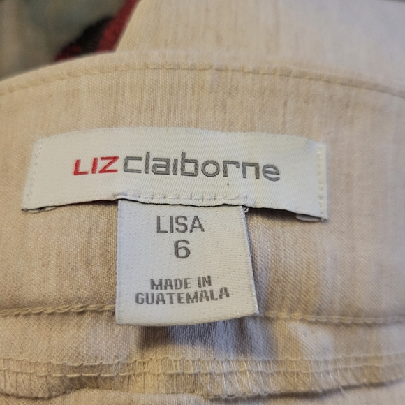 NWT Liz Claiborne Women's Cream Pants Size 6 - Picture 3 of 7